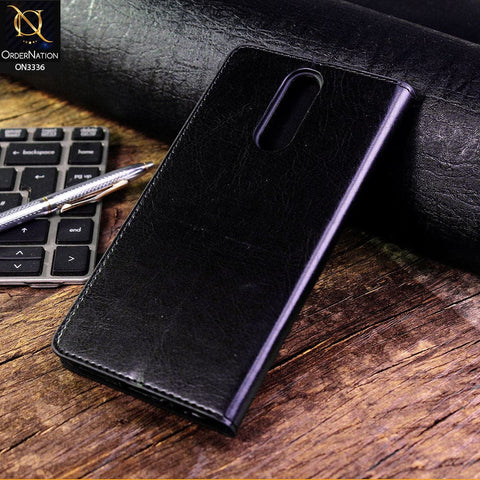 Huawei Mate 10 Lite Cover - Black - Rich Boss Leather Texture Soft Flip Book Case