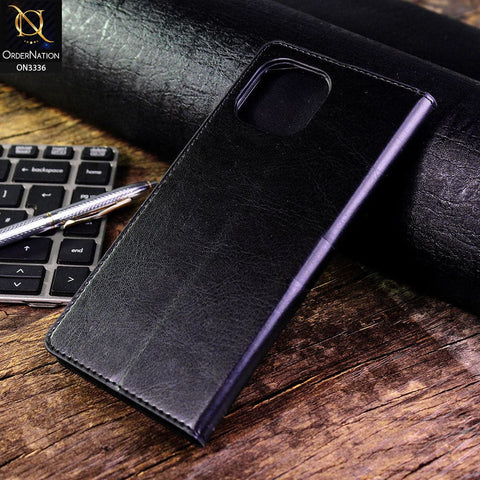 Xiaomi Mi 11 Lite Cover - Black - Rich Boss Leather Texture Soft Flip Book Case