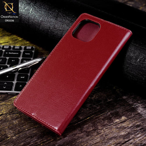 Xiaomi Mi 11 Lite Cover - Red - Rich Boss Leather Texture Soft Flip Book Case