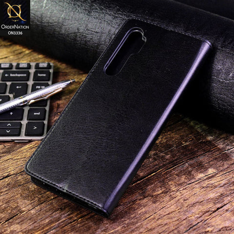 Xiaomi Mi Note 10 Lite Cover - Black - Rich Boss Leather Texture Soft Flip Book Case