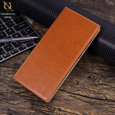 Samsung Galaxy S20 Plus Cover - Mustard - Rich Boss Leather Texture Soft Flip Book Case