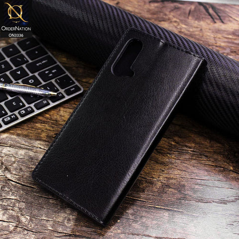 OnePlus Nord CE 5G Cover - Black - Rich Boss Leather Texture Soft Flip Book Case