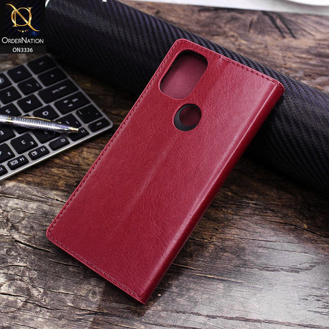 OnePlus Nord N10 Cover - Red - Rich Boss Leather Texture Soft Flip Book Case