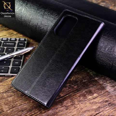 Xiaomi Redmi K40 Cover - Black - Rich Boss Leather Texture Soft Flip Book Case
