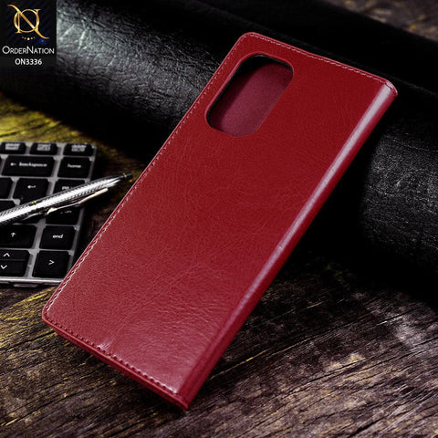 Xiaomi Mi 11i Cover - Red - Rich Boss Leather Texture Soft Flip Book Case