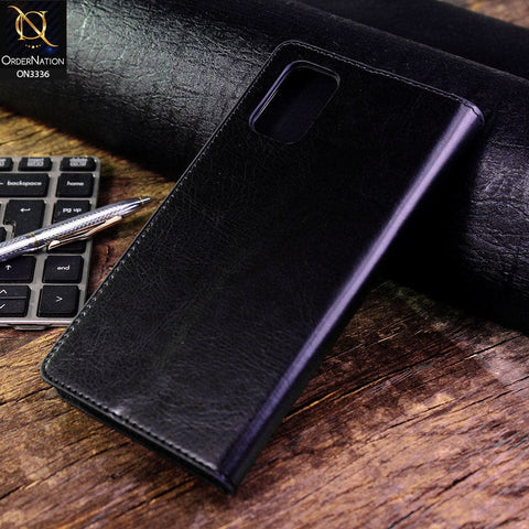 Xiaomi Poco M3 Cover - Black - Rich Boss Leather Texture Soft Flip Book Case