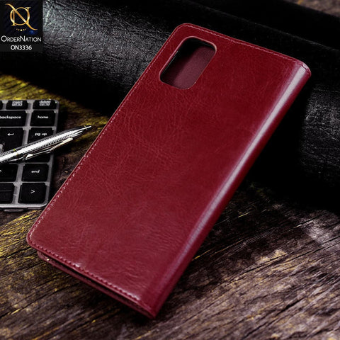 Xiaomi Poco M3 Cover - Red - Rich Boss Leather Texture Soft Flip Book Case