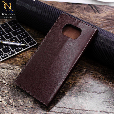 Xiaomi Poco X3 Pro Cover - Dark Brown - Rich Boss Leather Texture Soft Flip Book Case