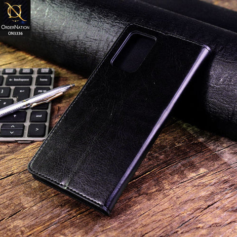 Xiaomi Redmi 10 Cover - Black - Rich Boss Leather Texture Soft Flip Book Case
