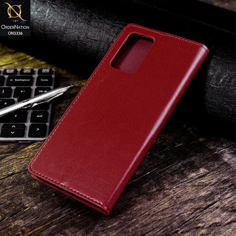 Xiaomi Redmi 10 Cover - Red - Rich Boss Leather Texture Soft Flip Book Case
