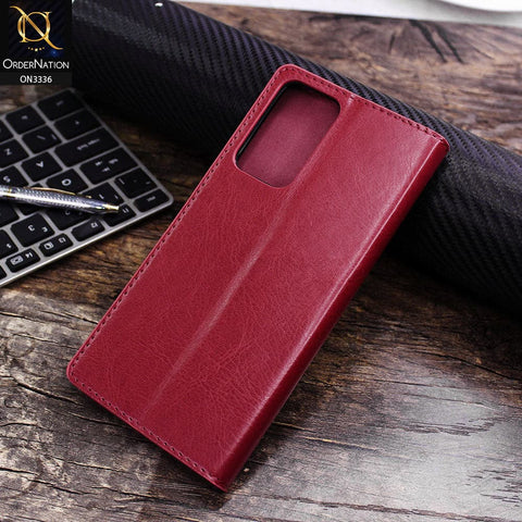 Xiaomi Redmi Note 11 Pro 5G Cover - Red - Rich Boss Leather Texture Soft Flip Book Case