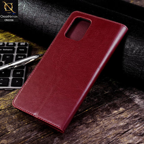 Samsung Galaxy S10 Lite Cover - Red - Rich Boss Leather Texture Soft Flip Book Case