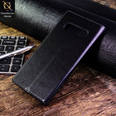 Samsung Galaxy S10 Plus Cover - Black - Rich Boss Leather Texture Soft Flip Book Case