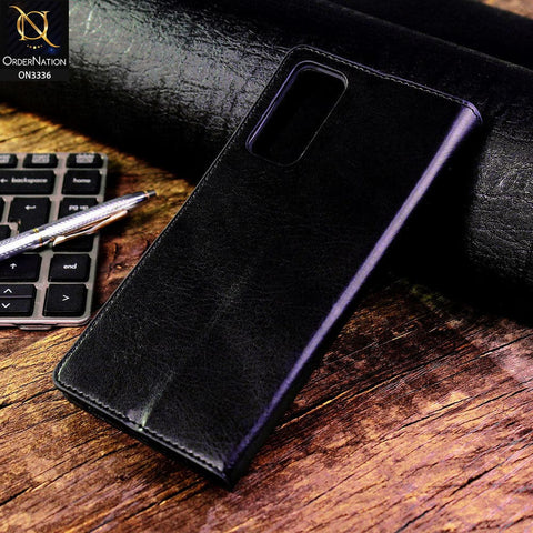 Samsung Galaxy S20 FE Cover - Black - Rich Boss Leather Texture Soft Flip Book Case