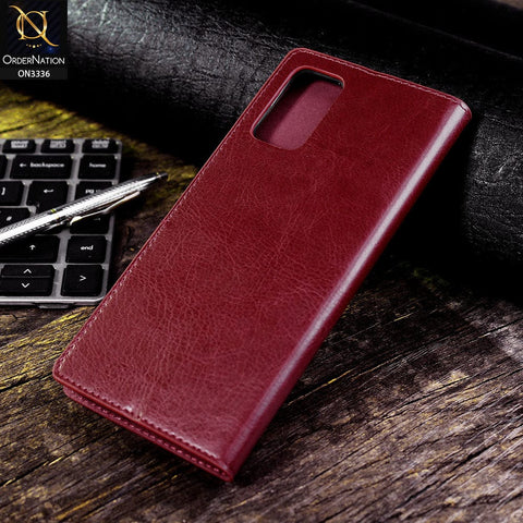 Samsung Galaxy S20 Plus Cover - Red - Rich Boss Leather Texture Soft Flip Book Case