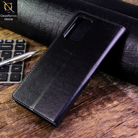 Samsung Galaxy A52 Cover - Black - Rich Boss Leather Texture Soft Flip Book Case