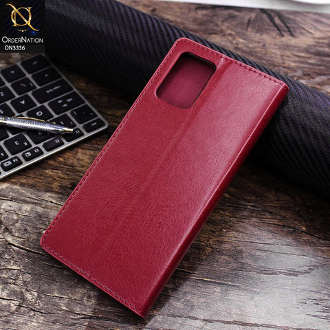 Vivo Y21g Cover - Red - Rich Boss Leather Texture Soft Flip Book Case