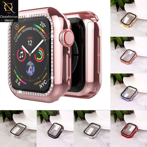 Apple Watch Series 5 (44mm) Cover - Silver- Bling Rinestones Diamond Shiny Bumber Protector iWatch Case