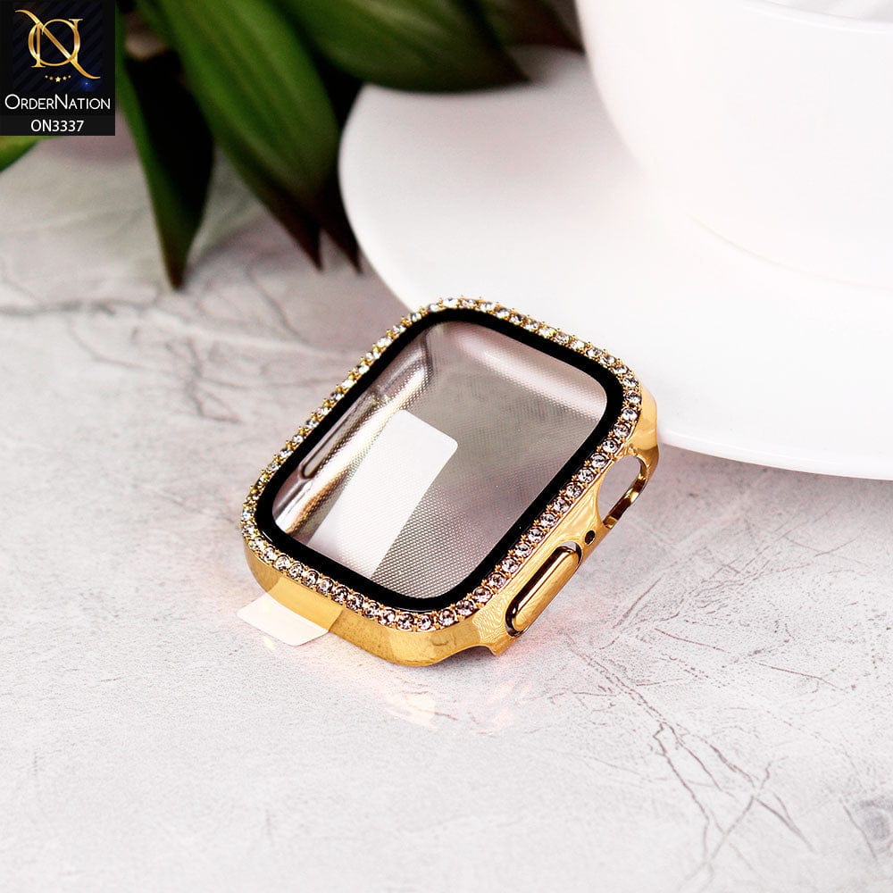 Apple Watch Series 5 (44mm) Cover - Golden - Bling Rinestones Diamond Shiny Bumber Protector iWatch Case
