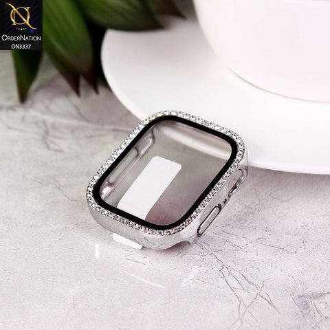 Apple Watch Series 6 (40mm) Cover - Silver- Bling Rinestones Diamond Shiny Bumber Protector iWatch Case