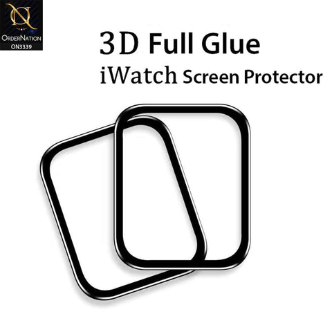 Apple Watch Series 5 (44mm) Screen Protector - Black - 3d full Glue iWatch Shiny Screen Protector