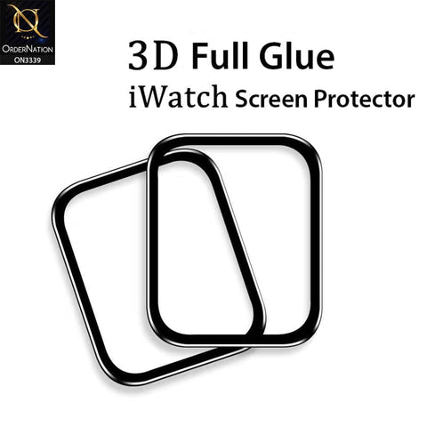 Apple Watch Series 7 (41mm) Screen Protector - Black - 3d full Glue iWatch Shiny Screen Protector