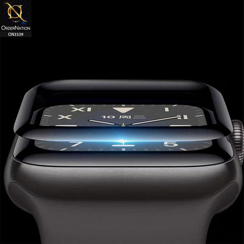 Apple Watch Series 5 (44mm) Screen Protector - Black - 3d full Glue iWatch Shiny Screen Protector