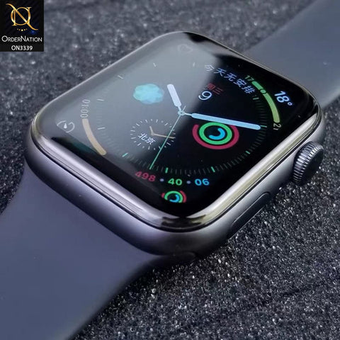 Apple Watch Series 4 (44mm) Screen Protector - Black - 3d full Glue iWatch Shiny Screen Protector