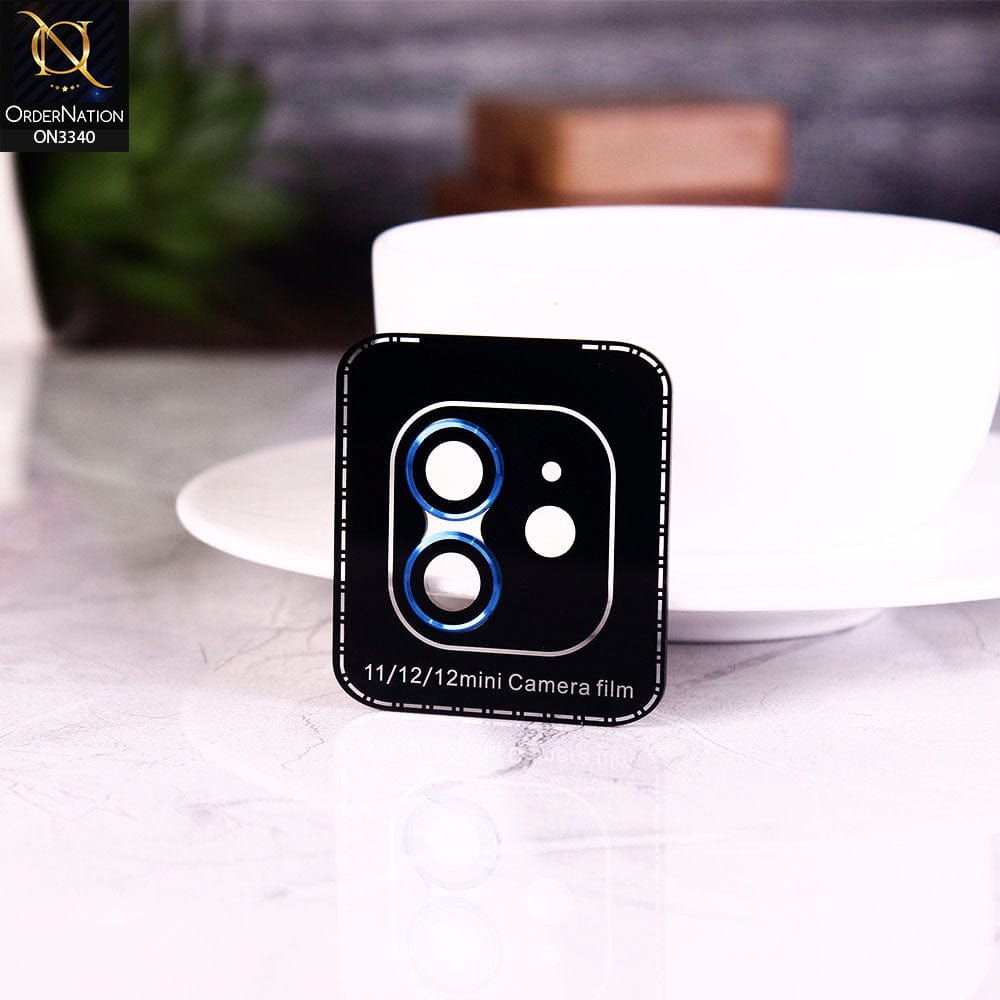 iPhone 12 Protector - Blue - Aluminium Alloy Metal Tempered Glass Camera Protector