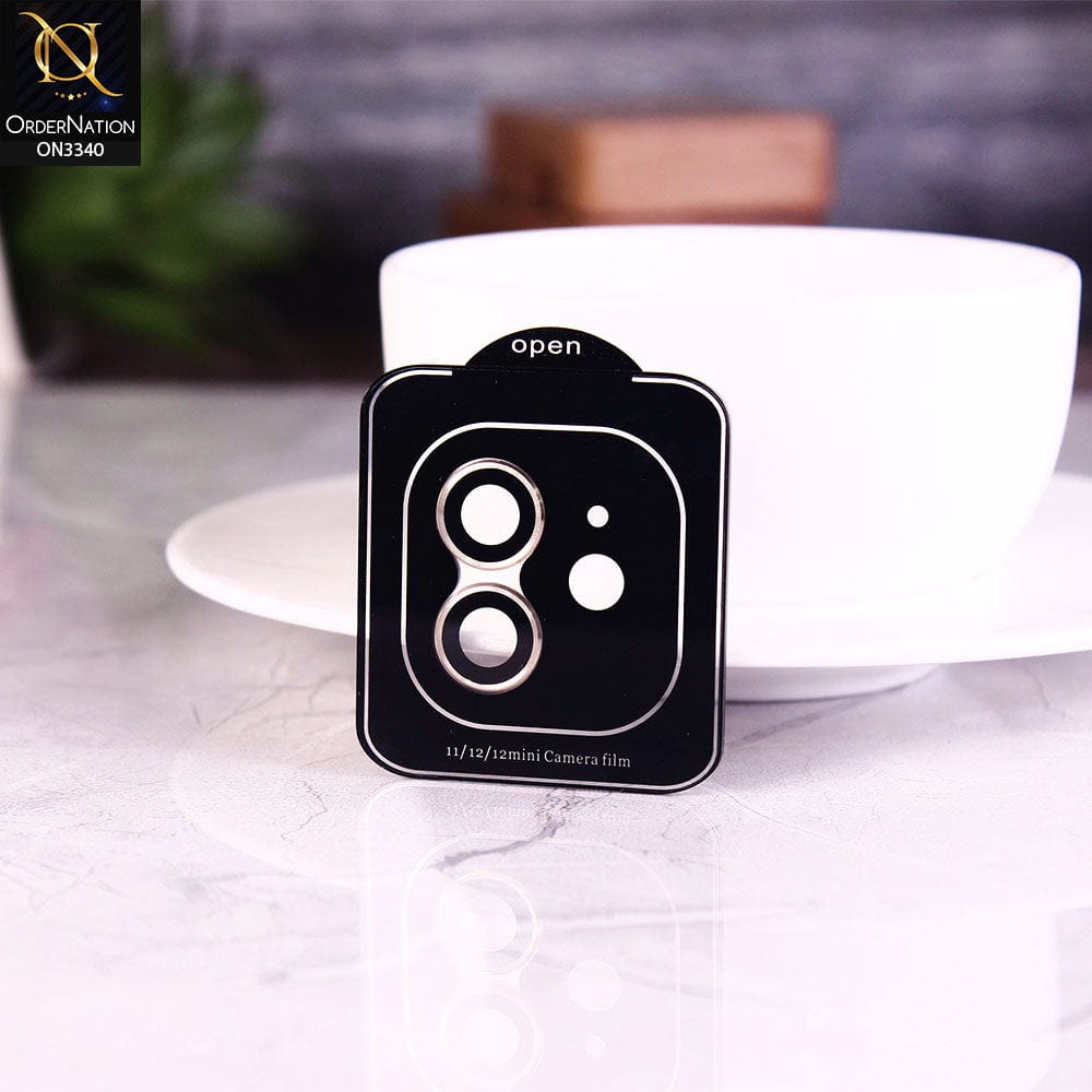iPhone 12 Mini Protector - Golden - Aluminium Alloy Metal Tempered Glass Camera Protector