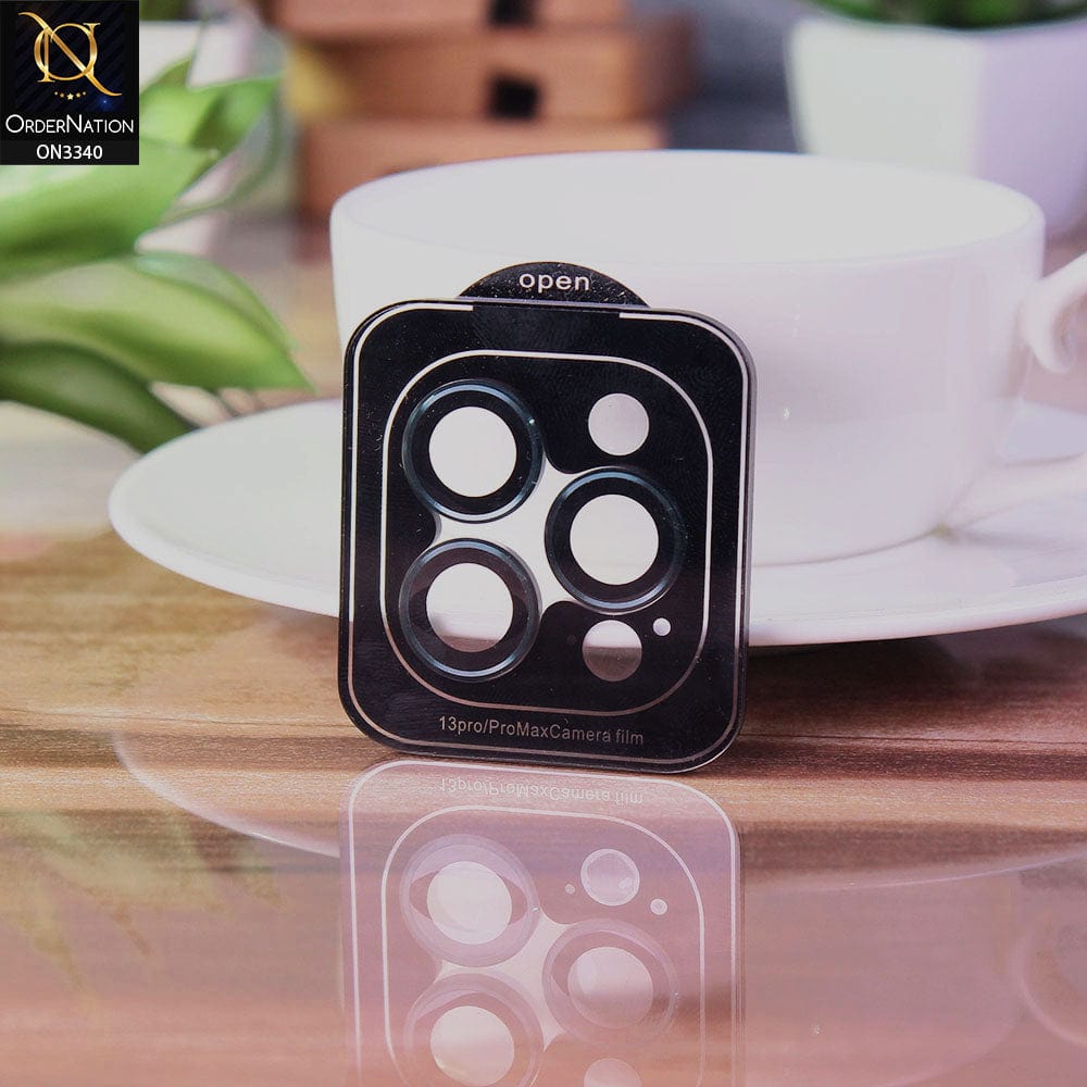 iPhone 13 Pro Max Protector - Pecific Blue - Aluminium Alloy Metal Tempered Glass Camera Protector