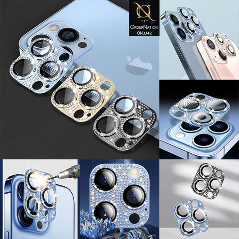 iPhone 13 Pro Protector - Silver - Bling Diamond Shockproof Camera Lens Protector