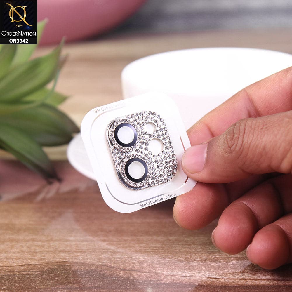 iPhone 11 Protector - Silver - Bling Diamond Shockproof Camera Lens Protector