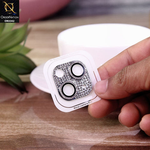 iPhone 13 Protector - Silver - Bling Diamond Shockproof Camera Lens Protector