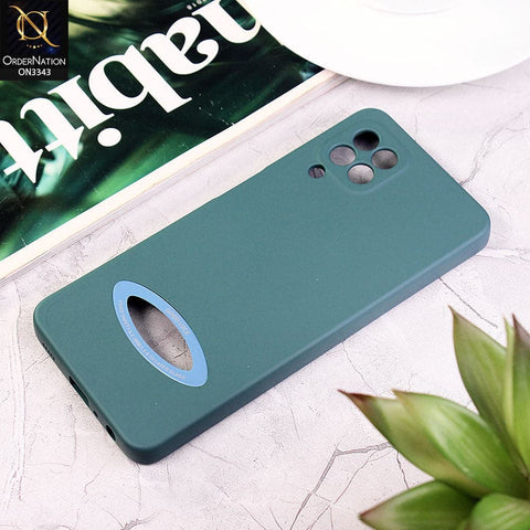 Samsung Galaxy M32 Cover - Green - New Soft Silicone Camera Protection Case with Good Luck Logo Hole