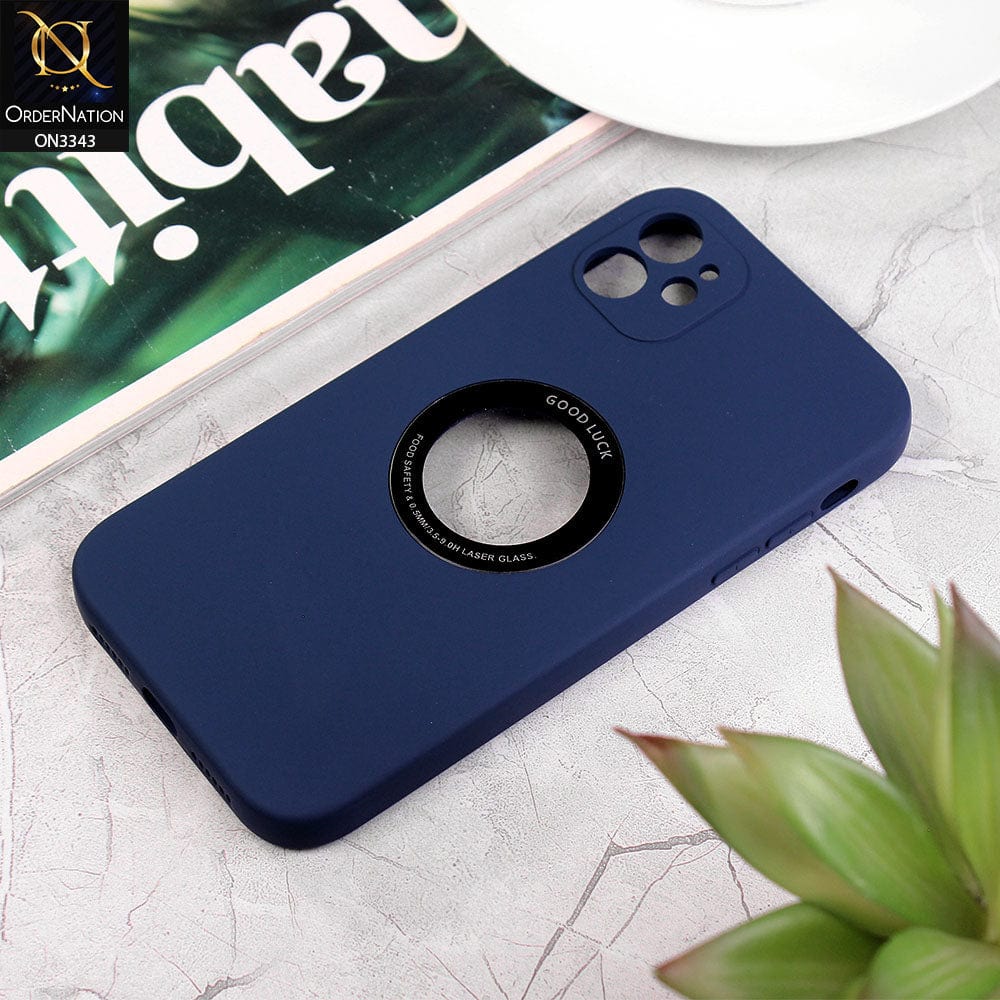 iPhone 11 Cover - Blue - New Soft Silicone Camera Protection Case with Good Luck Logo Hole