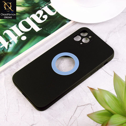 iPhone 11 Pro Max Cover - Black - New Soft Silicone Camera Protection Case with Good Luck Logo Hole