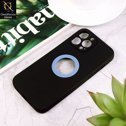 iPhone 12 Pro Max Cover - Black - New Soft Silicone Camera Protection Case with Good Luck Logo Hole