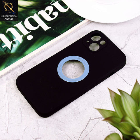 iPhone 13 Cover - Black - New Soft Silicone Camera Protection Case with Good Luck Logo Hole