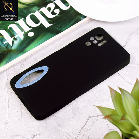 Xiaomi Redmi Note 10 4G Cover - Black - New Soft Silicone Camera Protection Case with Good Luck Logo Hole