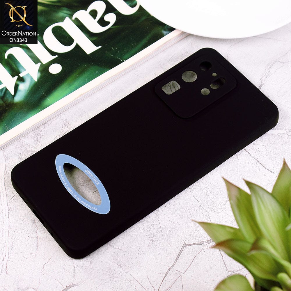 Samsung Galaxy S20 Ultra Cover - Black - New Soft Silicone Camera Protection Case with Good Luck Logo Hole