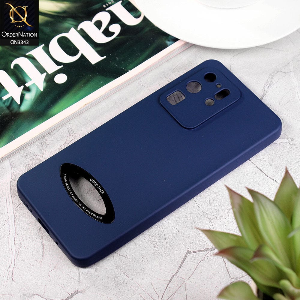 Samsung Galaxy S20 Ultra Cover - Blue - New Soft Silicone Camera Protection Case with Good Luck Logo Hole