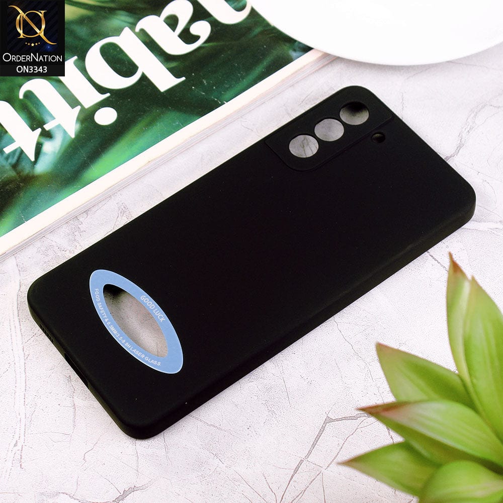 Samsung Galaxy S21 Plus 5G Cover - Black - New Soft Silicone Camera Protection Case with Good Luck Logo Hole