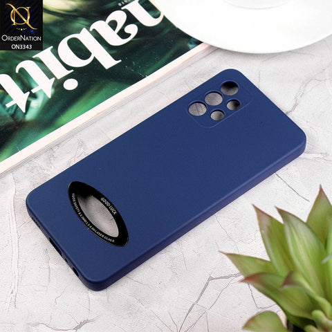Samsung Galaxy A32 Cover - Blue - New Soft Silicone Camera Protection Case with Good Luck Logo Hole
