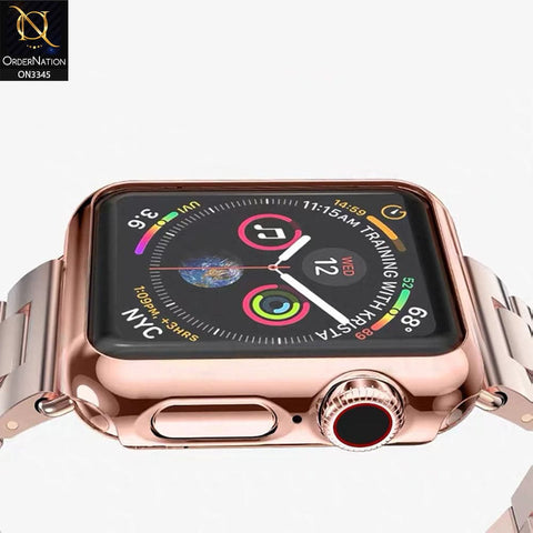 Apple Watch Series 5 (40mm) Cover - Rose Gold - Trendy Electroplating Shiny Color iwatch Screen Protective Hard Shell Case