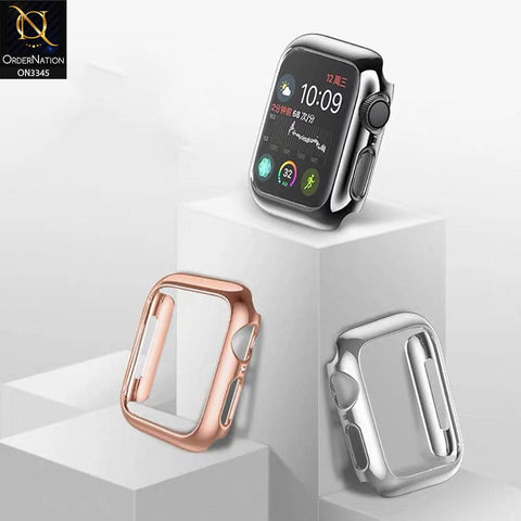 Apple Watch Series 6 (40mm) Cover - Rose Gold - Trendy Electroplating Shiny Color iwatch Screen Protective Hard Shell Case