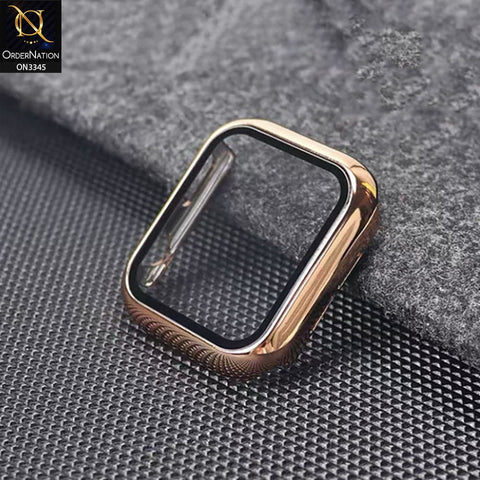 Apple Watch SE (44mm) Cover - Rose Gold - Trendy Electroplating Shiny Color iwatch Screen Protective Hard Shell Case