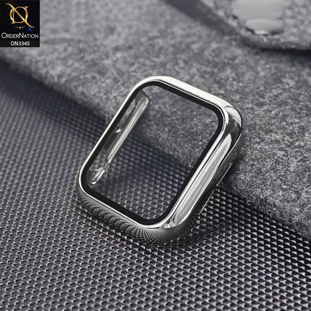 Apple Watch Series 6 (44mm) Cover - Silver - Trendy Electroplating Shiny Color iwatch Screen Protective Hard Shell Case