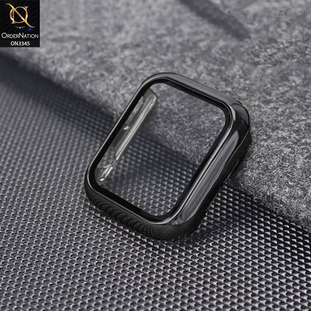 Apple Watch Series 7 (45mm) Cover - Black - Trendy Electroplating Shiny Color iwatch Screen Protective Hard Shell Case