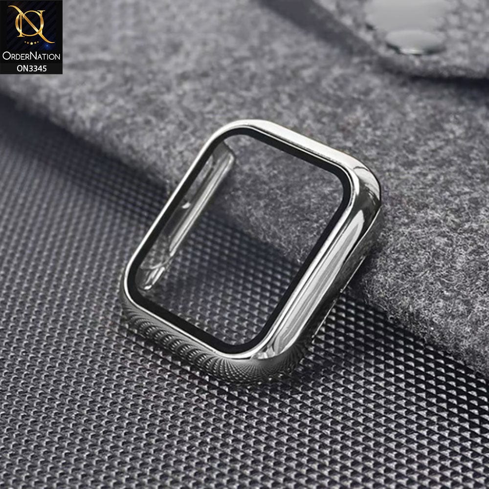 Apple Watch Series 7 (45mm) Cover - Silver - Trendy Electroplating Shiny Color iwatch Screen Protective Hard Shell Case